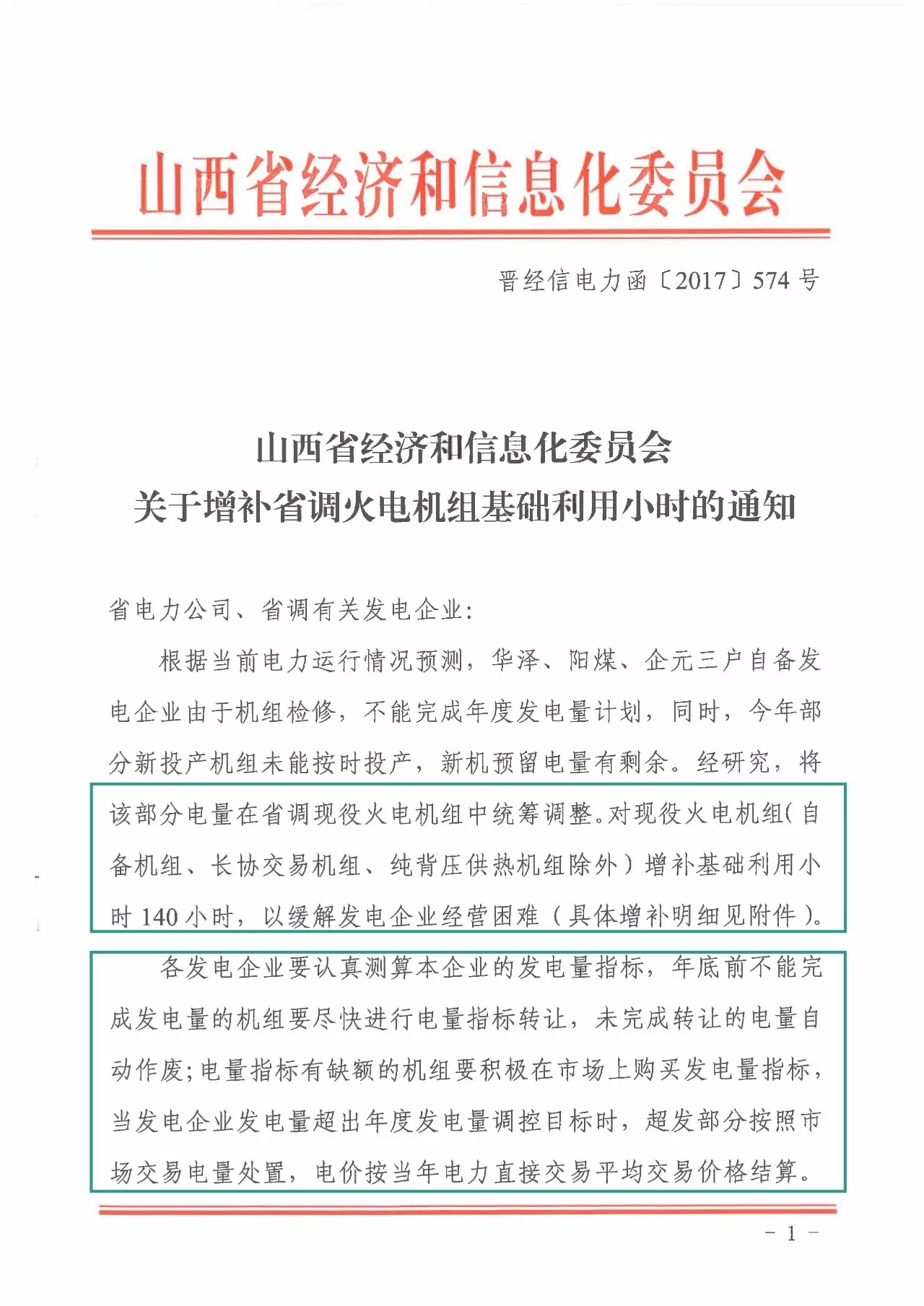 	中国储能网讯：12月4日，山西经信委下发了一份增补省调火电机组基础利用小时数的文件，由于部分自备发电企业检修不能完成年度发电量计划，决定对现役火电机组增补基础利用小时数140小时，增补电量合计62.02亿千瓦时，这本来是一件好事，算得上是年末礼包了。	山西经信委也是考虑过省内发电企业经营困难的情况所做出的增补，按照山西省燃煤标杆上网电价0.332元/千瓦时计算，这部分电量补偿经济效益达到20.59亿元