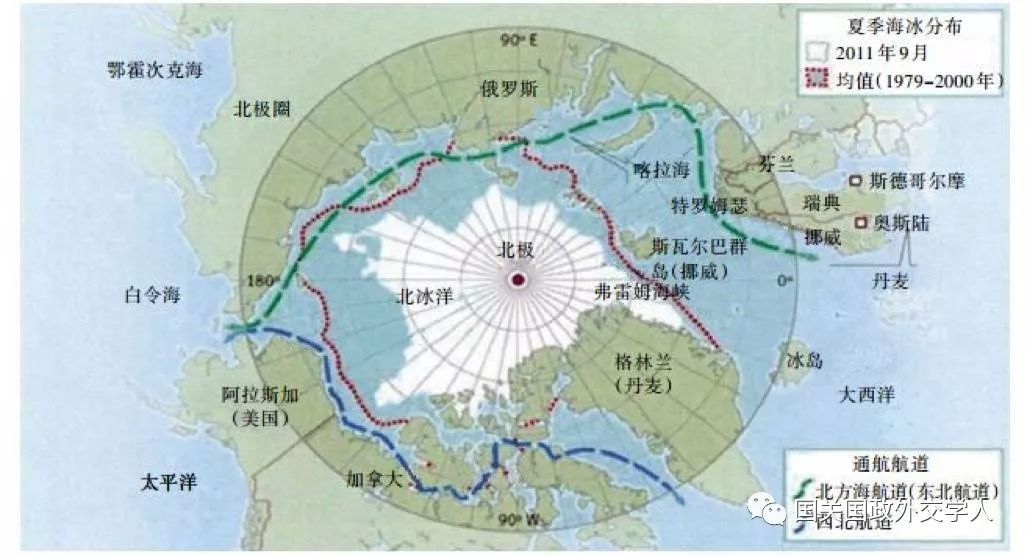 原标题：【新B&R】陆忠伟：“冰上丝路”离现实越来越近            作者系中国现代国际关系研究院原院长 2017年6月，国家发改委和国家海洋局联合发布《“一带一路”建设海上合作设想》(以下简称《设想》)，提出要重点建设三条蓝色经济通道，其中之一即经北冰洋连接欧洲的通道。《设想》把“一带一路”愿景与北极政策对接,将北极航道及其沿线的能源与基础设施项目纳入“一带一路”规划，势将引领及加快“冰上丝路”的开通及建设步伐