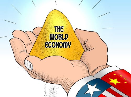             	据英国经济与商业研究中心CEBR的研究报告显示，到2032年，中国有可能超越美国成为世界第一大经济体（以美元计算），而中国的邻国，正在崛起的印度在2018年就有望超越英国和法国成为全球第五大经济体。报告中称：“由于特朗普总统对贸易的影响不如预期的那么严重，美国将保持其全球冠冕的时间比我们上次报告中预期的要长