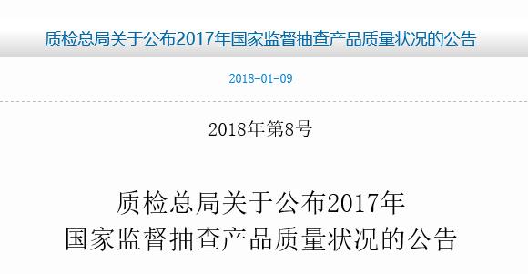 	中国储能网讯：1月9日，国家质检总局公布2017年国家监督抽查产品质量状况的公告。其中，公告产品抽查结果分析显示，在电工及材料单元，光伏并网逆变器抽查合格率不到80%