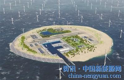                                                                                                                                                 	由TenneT公司构想的&ldquo;北海风电岛&rdquo;。	　　在远离海岸的北大西洋北海中央，一个巨大的人工风力发电岛正在安静有序地运作，这里有码头、机场和仓库，有各就各位的工人，人工岛的周围是数百个风力发电