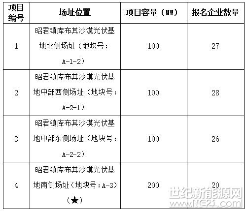 根据《达拉特光伏发电应用领跑基地2017年竞争优选公告》，截止至2018年2月15日，共接收30家企业报名，各项目报名企业数量见下表。&nbsp;&nbsp;&nbsp;&nbsp;&nbsp;&nbsp;&nbsp;&nbsp;&nbsp;&nbsp;&nbsp;&nbsp;&nbsp;&nbsp;&nbsp;&nbsp;&nbsp;&nbsp;&nbsp;&nbsp;&nbsp;&nbsp;&nbsp;&nbsp;&nbsp;&nbsp;&nbsp;&nbsp;&nbsp;&nbsp;&nbs