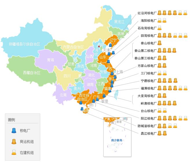编者按:2月15日,又有一台新的核电机组具备商运条件,小编整理了中国大陆已运营和在建核电站数据和精美图片,与朋友们分享。
中国大陆核电站分布图
(截至2018年2月24日)
中国大陆已运营核电站
(截至2月24日)
中国大陆在建核电站
(截至2月24日)
2018未来能源大会已于2018年1月12日在北京圆满闭幕,详情请点击https://www.china5e.com/subject/show_1147.html