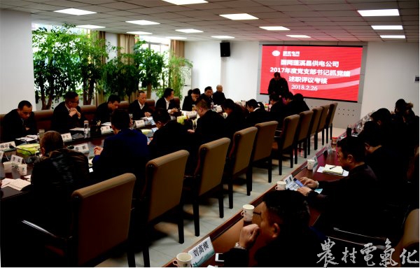 　　农村电气化网讯：2月26日，蓬溪公司召开了2017年度党支部书记抓党建工作述职评议考核会。该公司领导、各党支部书记（副书记）、本部部门负责人、党员代表参加了评议考核