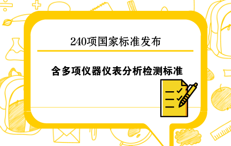 　　【中國(guó)儀表網(wǎng) 儀表標(biāo)準(zhǔn)】3月15日，國(guó)家質(zhì)量監(jiān)督檢驗(yàn)檢疫總局、國(guó)家標(biāo)準(zhǔn)化管理委員會(huì)批準(zhǔn)發(fā)布了《普通螺紋 公差》等240項(xiàng)國(guó)家標(biāo)準(zhǔn)和4項(xiàng)國(guó)家標(biāo)準(zhǔn)修改單。  　　240項(xiàng)國(guó)家標(biāo)準(zhǔn)中包含多項(xiàng)氣相色譜、振動(dòng)與沖擊傳感器、熱電偶、無損檢測(cè)儀器、在線振動(dòng)測(cè)量系統(tǒng)等儀器儀表分析檢測(cè)標(biāo)準(zhǔn)，現(xiàn)摘錄如下