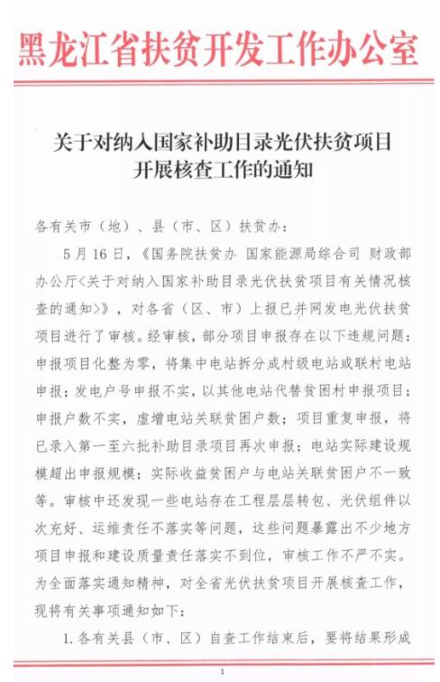 近日，黑龙江扶贫开发工作办公室发布文件