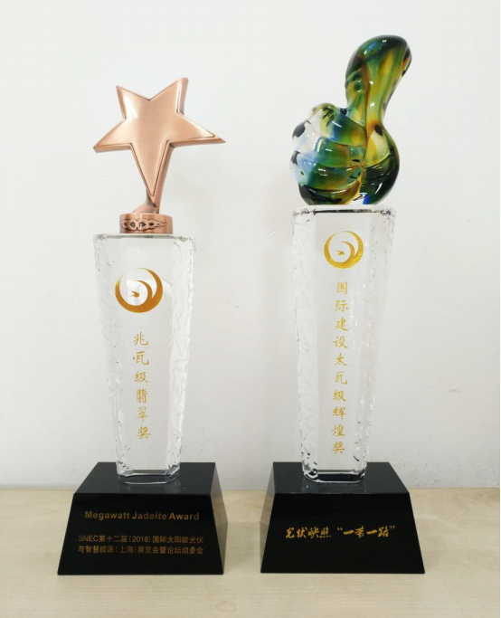原标题：天合储能荣获2018 SNEC十大亮点多项大奖            2018年5月30日，第十二届(2018)国际太阳能光伏与智慧能源大会暨展览会(SNEC)在上海完美落幕。作为展会一项必不可少的项目，“十大亮点”评选活动的结果也在展会现场揭晓，天合储能凭借“马尔代夫27岛微电网群项目”荣获SNEC十大亮点最高奖项之一“兆瓦级翡翠奖”以及光伏映照“一带一路”国际建设太瓦级辉煌奖，为三天展会划上圆满句号