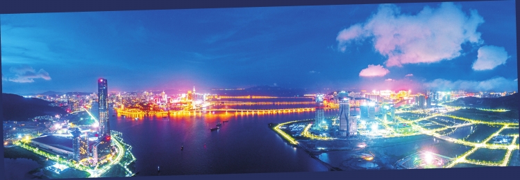 　　1.珠海横琴新区夜景。全国首个自贸区供用电规则在此诞生