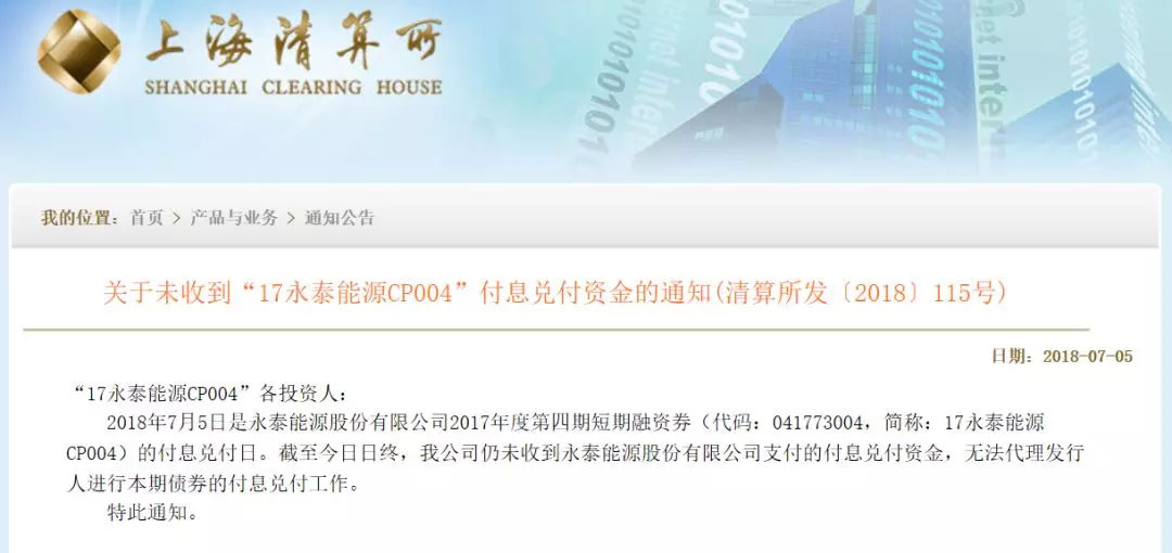 原标题:永泰能源债券违约:30家以上大行被套 波及200亿债 天雷!负债780亿的上市公司违约,30家以上大行被套,租赁公司全军覆没,波及200亿债,400亿贷款,21亿票据 15亿的17永泰能源CP004债违约了! 今日上海清算所公告未能收到永泰能源发行的债券付息,正式违约! 违约前兆 1)这个债的违约之前已有前兆,上市公司控股股东的股权质押率到90%以上,发行的短期债券票面利率都到了7.9%,如果加上各种潜在的返费,发行成本已是10%以上了! 对于一家上市公司,如不是万不得已,