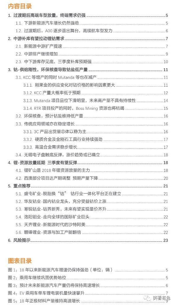 原标题：有色金属2018年中期投资策略：新能源补库，带来钴锂投资机会            来源：笑看有色(ID:xiaokanyouse) 作者：杨诚笑 原标题：《【天风有色杨诚笑团队】有色金属2018年中期投资策略：新能源补库，带来钴锂投资机会》 随着补贴政策调整，下半年高续航里程的新能源汽车有望不断放量；根据历史情况，新能源中游会在需求高峰前进行补库，三季度排产增加的同时，有望进行补库，从而拉动锂和钴的需求。钴的供给较为刚性，国内严查环保可能造成钴盐产量下降，供需缺口再次拉大，从而带动钴价上涨