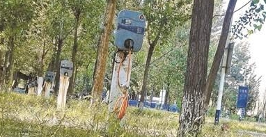 　　蟹岛度假村废弃停车场内的“僵尸充电桩” 摄影/本报记者 袁艺　　北京青年报记者走访调查发现，在蟹岛度假村东门附近停车场，出现了一处大规模的“僵尸桩”，约40根新能源车充电桩全部闲置，其中大部分已经损坏。充电桩运营企业内部人士透露，这批充电桩是发展初期为抢占市场而大量建设的