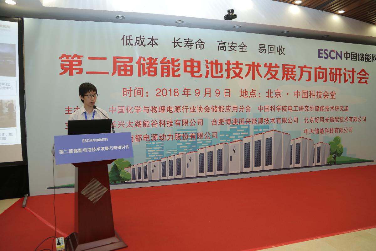 	中国储能网讯：9月9日，第二届储能电池技术发展方向研讨会在京召开。	本次会议由中国化学与物理电源行业协会储能应用分会与中国科学院电工研究所储能技术研究组联合主办，北京好风光储能技术有限公司、浙江南都电源动力股份有限公司、中天储能科技有限公司、长兴太湖能谷科技有限公司及合肥博澳国兴能源技术有限公司等单位联合支持