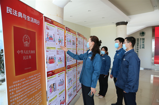 6月28日，国家电网有限公司党组理论学习中心组（扩大）进行专题学习，深入学习贯彻习近平总书记在中央政治局第二十次集体学习时的重要讲话精神，充分认识颁布实施《中华人民共和国民法典》的重大意义，大力推进法治国网建设，持续提升公司治理体系和治理能力现代化水平，为建设具有中国特色国际领先的能源互联网企业提供坚强法治保障。